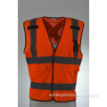 Industrial Orange Safety Vest with Front Zipper Knitted